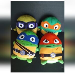 Lot of 4 TMNT Mutant Mayhem Plush Raphael Michaelangelo Donatello Leonardo 10"